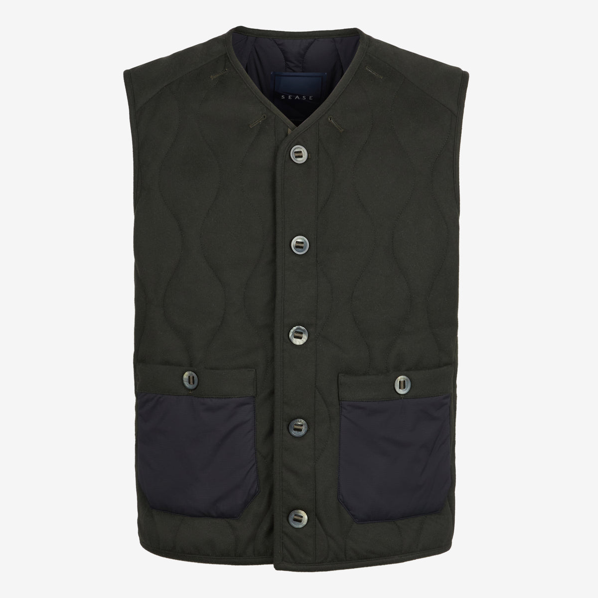 Sease Gilet trapuntato - Verde scuro