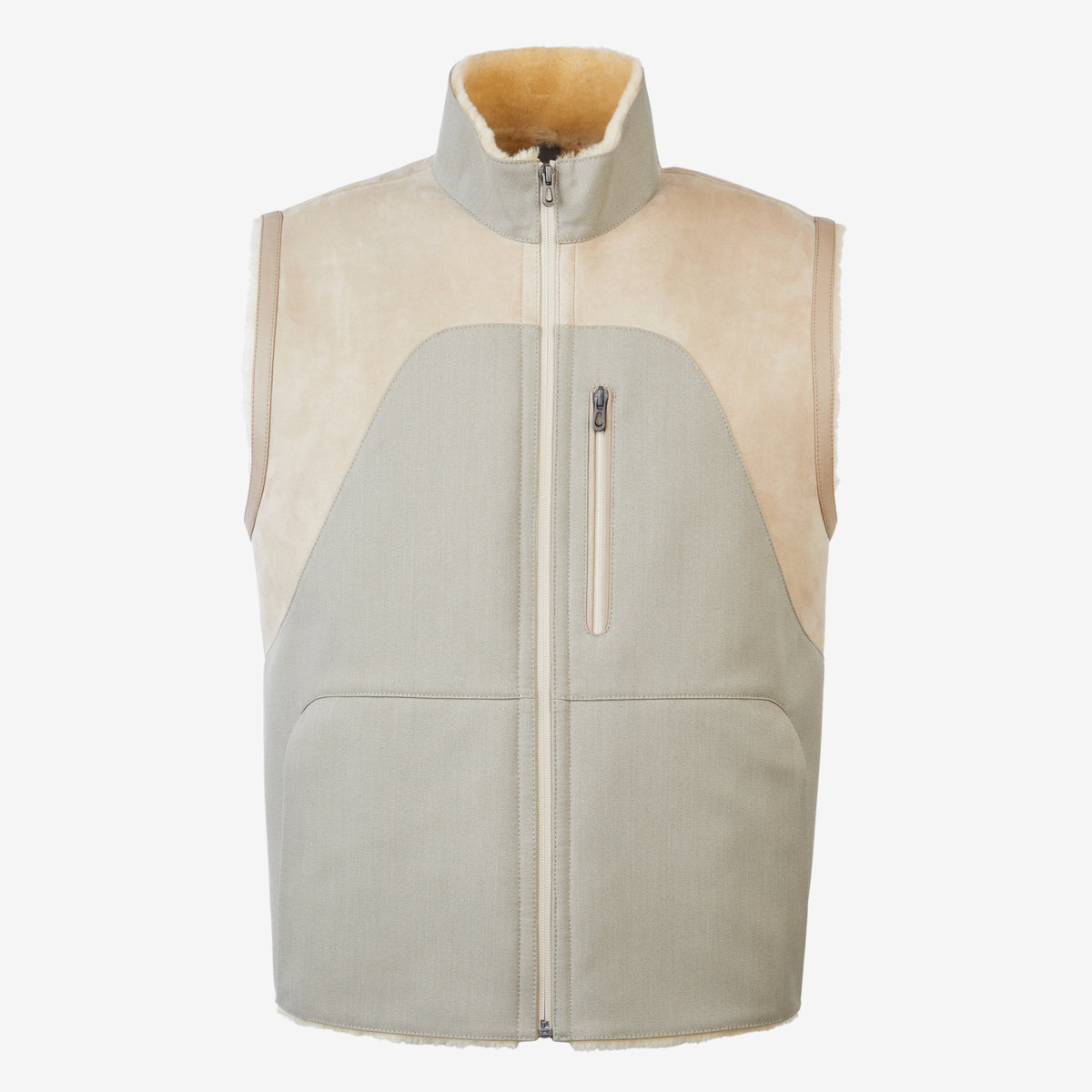 Sease Gilet in montone V-8 - Driftwood