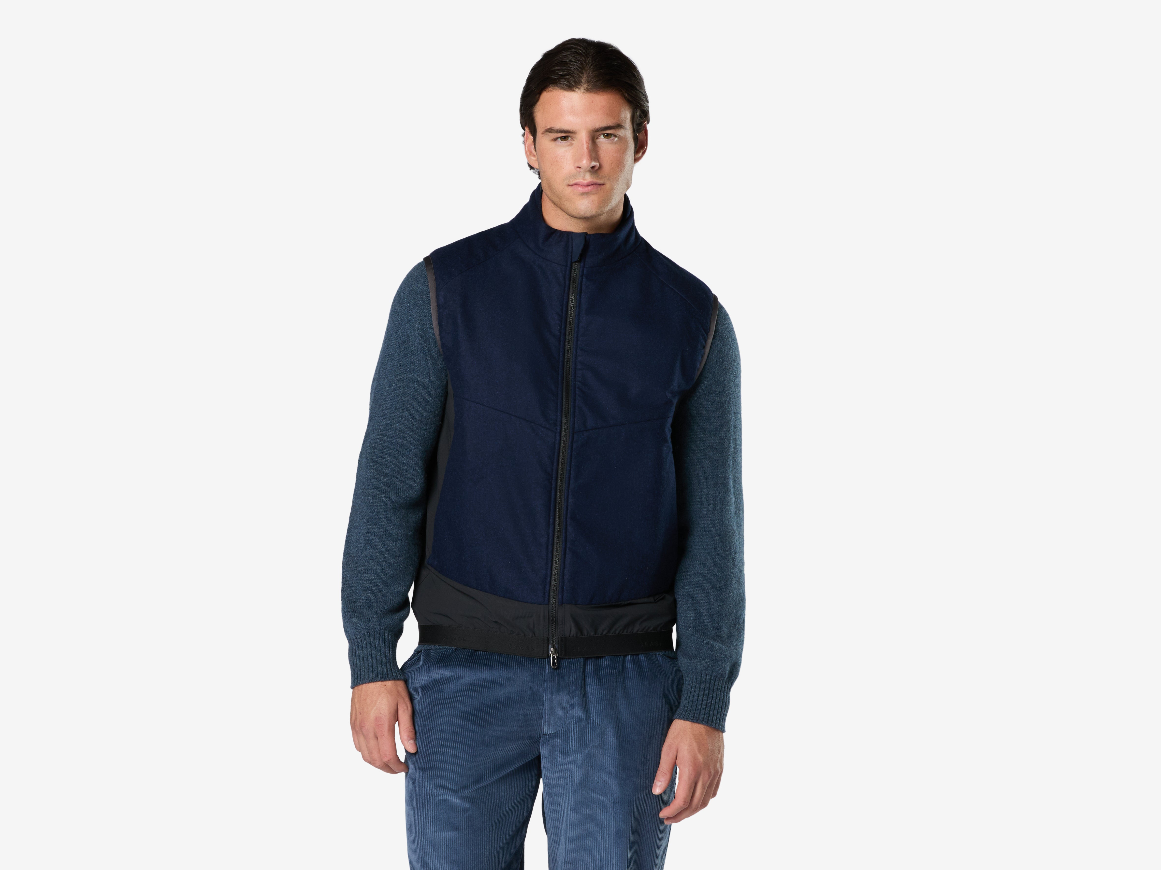 Insulated wool flannel vest - blue | SEASE
