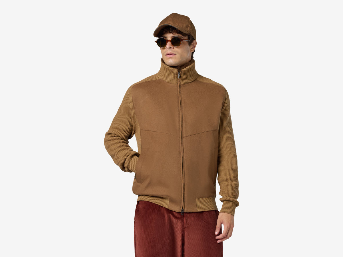 Knit Hybrid Bomber Shearling Ws