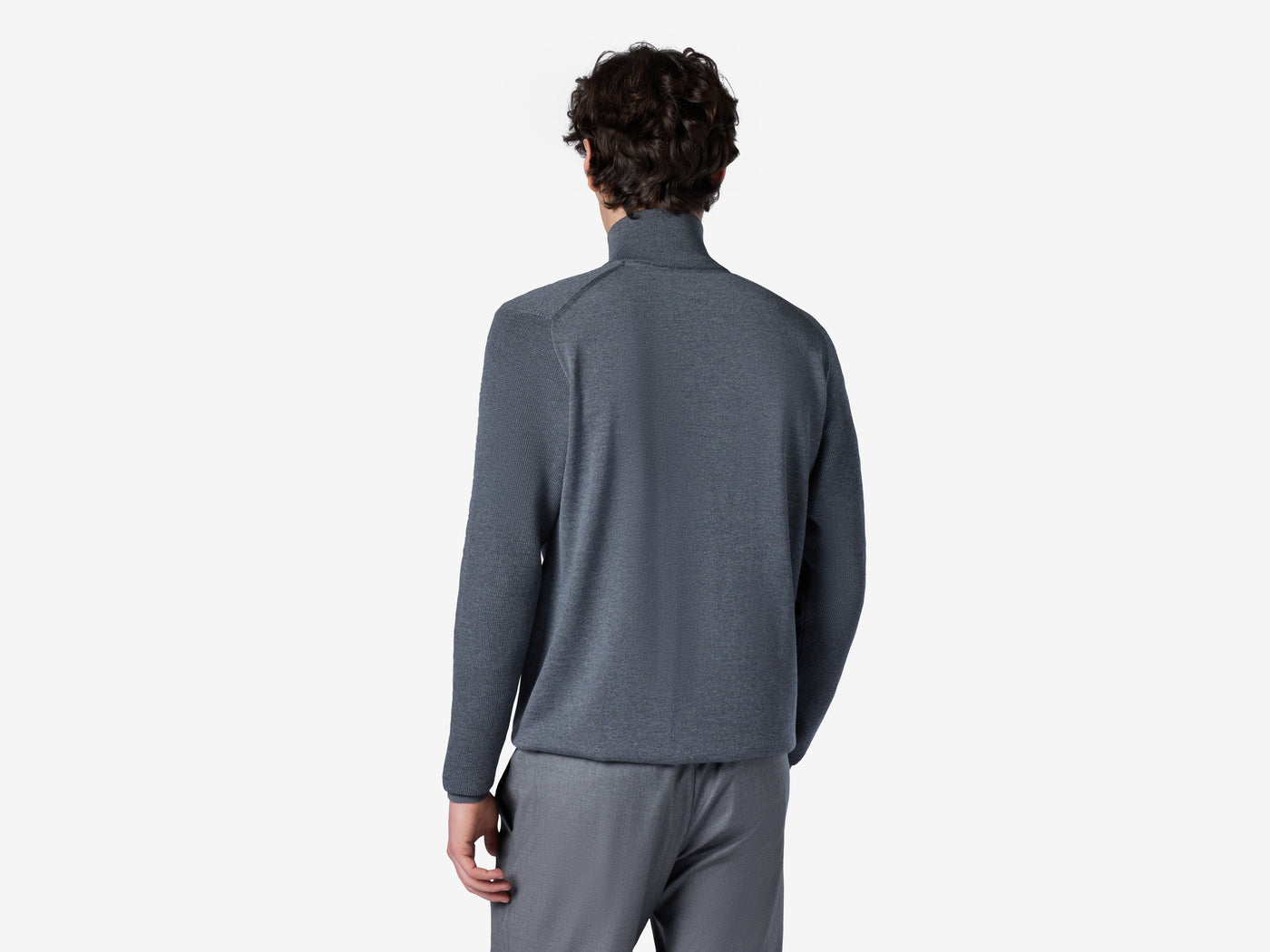 Waffle Half Zip Turtle Neck