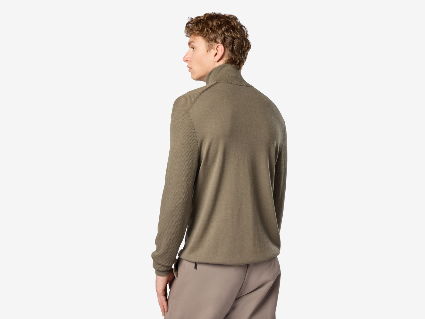 Waffle Half Zip Turtle Neck