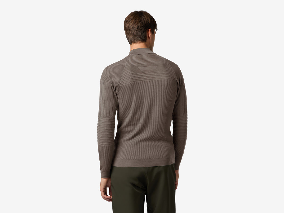 Multistitch Mock Neck