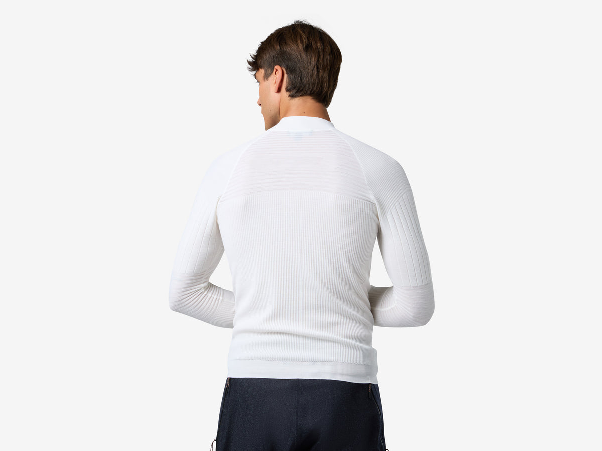 Multistitch Mock Neck