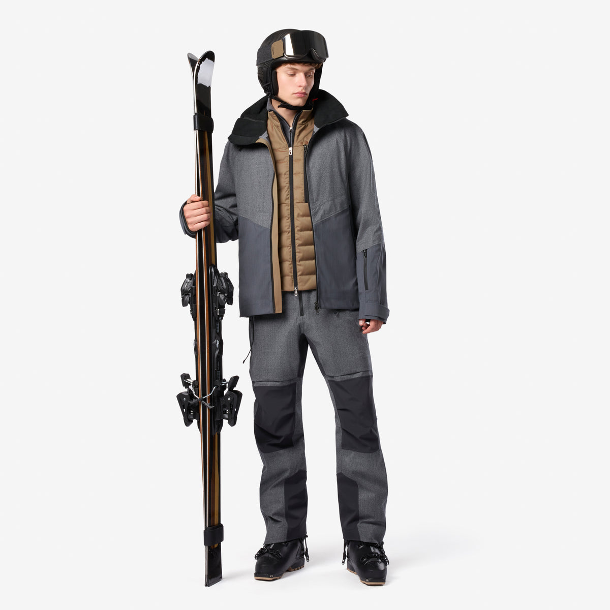 Waterproof virgin wool ski shell jacket - grey | SEASE