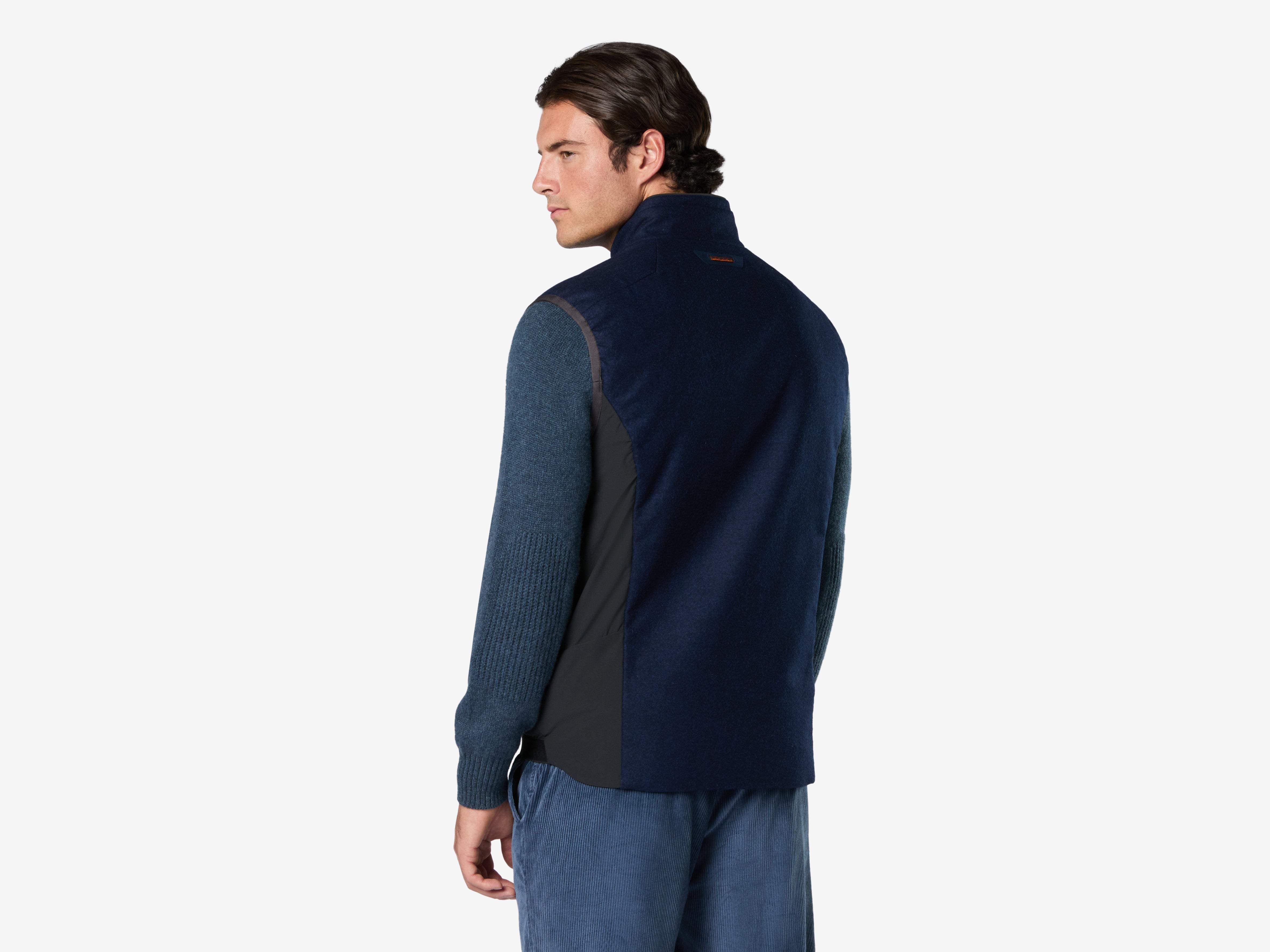 Insulated wool flannel vest - blue | SEASE