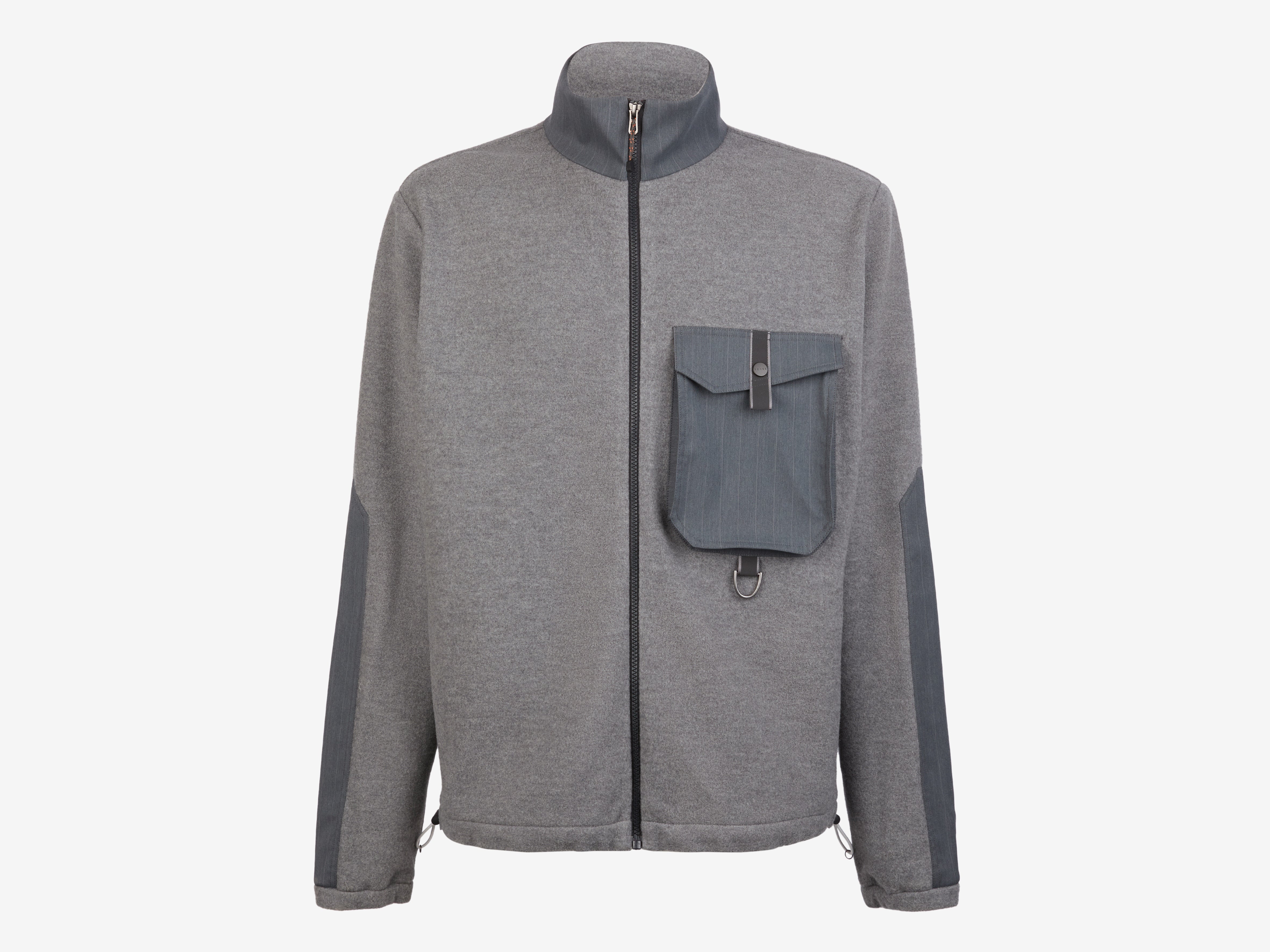 Wool and Cashmere Fleece Full Zip Sweatshirt - grey | SEASE